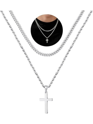 Basket stuffers   cross necklace for men